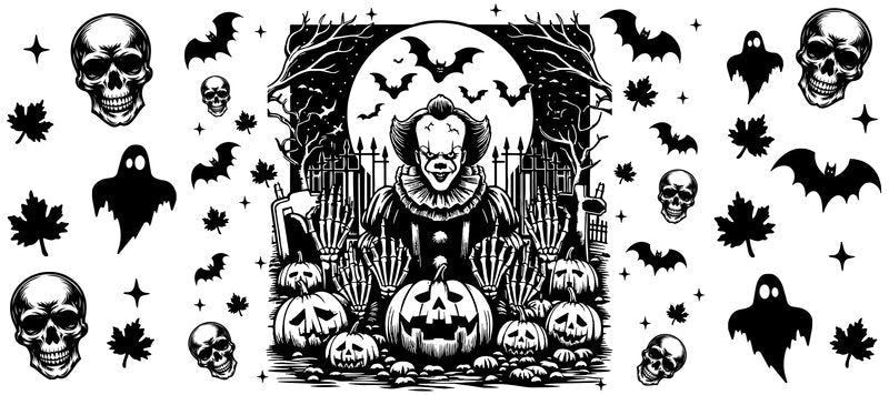 KA-8632,Spooky gothic queen themed cup wrap UV DTF transfer,KA-8632