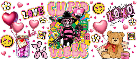 KA-8637,Cute pink kawaii sticker style glass can wrap UV DTF transfer,KA-8637