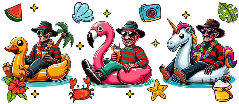 KA-8638,Pastel spooky character UV DTF transfer cup wrap,KA-8638