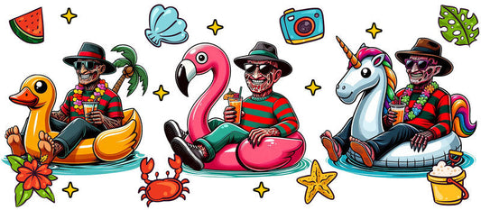 KA-8638,Pastel spooky character UV DTF transfer cup wrap,KA-8638