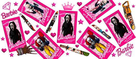 KA-8656,Pink fashion card collection glass can wrap UV DTF transfer,KA-8656