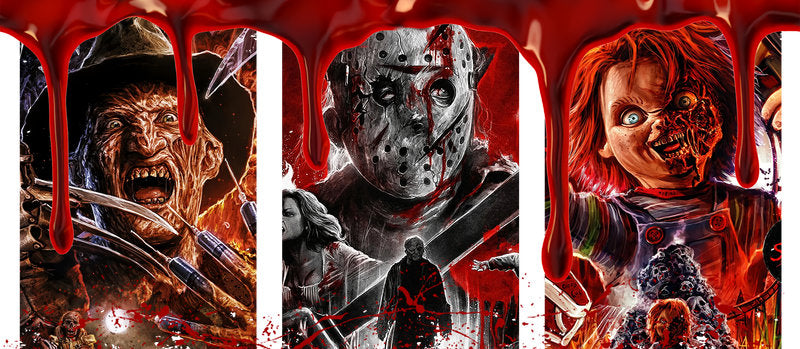 KA-8672,Bloody horror character collection glass can wrap UV DTF transfer,KA-8672