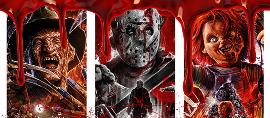 KA-8672,Bloody horror character collection glass can wrap UV DTF transfer,KA-8672