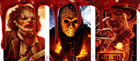 KA-8677,Fire horror legends UV DTF transfer cup wrap,KA-8677