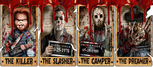 KA-8680,Classic horror movie character glass can wrap UV DTF transfer,KA-8680