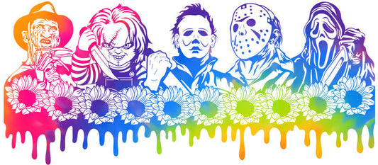 KA-8681,Rainbow horror character UV DTF transfer cup wrap,KA-8681