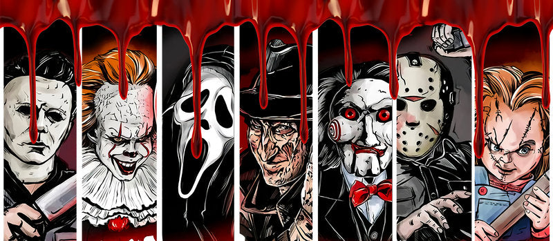 KA-8687,Bloody slasher character collection cup wrap UV DTF transfer,KA-8687
