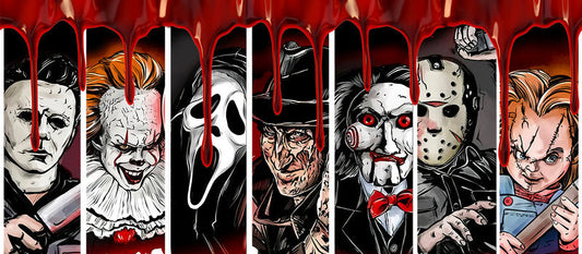 KA-8687,Bloody slasher character collection cup wrap UV DTF transfer,KA-8687