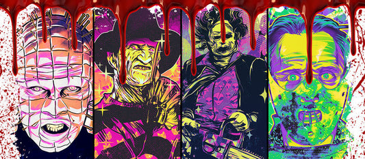 KA-8689,Pop art horror character UV DTF transfer cup wrap,KA-8689