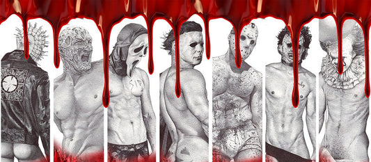 KA-8690,Minimal horror faces glass can wrap UV DTF transfer,KA-8690
