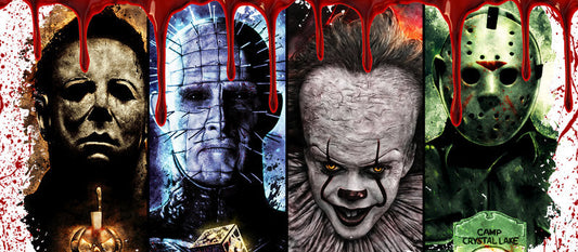 KA-8696,Ultimate horror legends glass can wrap UV DTF transfer,KA-8696