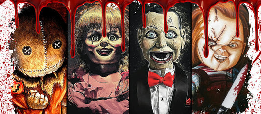 KA-8715,Creepy doll horror character glass can wrap UV DTF transfer,KA-8715