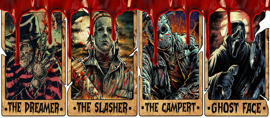 KA-8718,Classic slasher poster style UV DTF transfer cup wrap,KA-8718