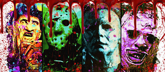 KA-8730,Neon horror faces UV DTF transfer cup wrap,KA-8730