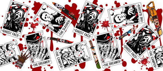 KA-8741,Horror sticker collage glass can wrap UV DTF transfer,KA-8741