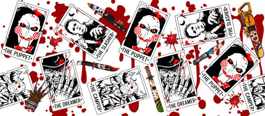 KA-8742,Horror trading card style UV DTF transfer cup wrap,KA-8742