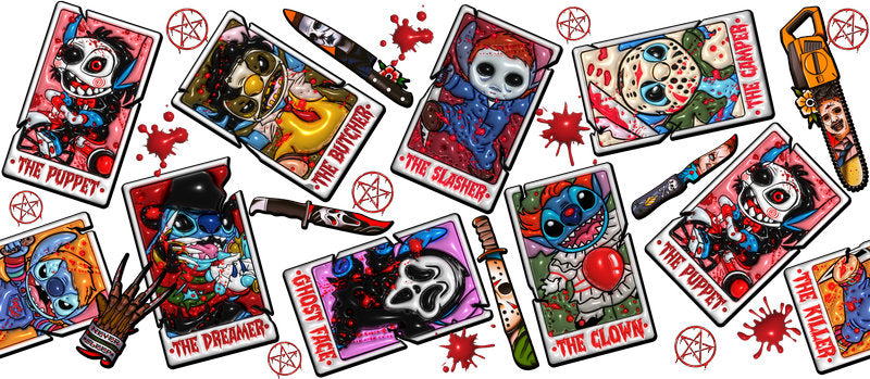 KA-8745,Dark horror art card glass can wrap UV DTF transfer,KA-8745