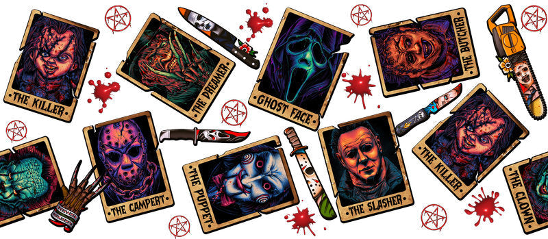 KA-8747,Retro horror poster card glass can wrap UV DTF transfer,KA-8747