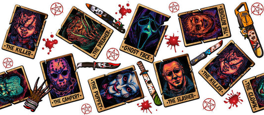 KA-8747,Retro horror poster card glass can wrap UV DTF transfer,KA-8747