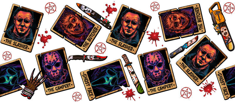 KA-8748,Vintage horror ticket style UV DTF transfer cup wrap,KA-8748