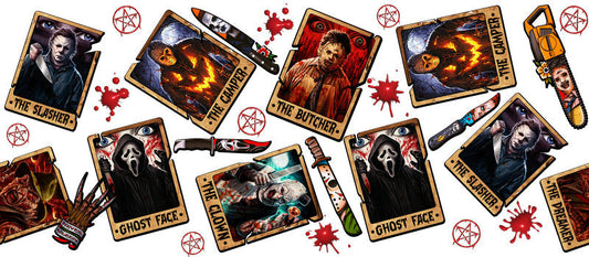 KA-8751,Retro horror comic card glass can wrap UV DTF transfer,KA-8751