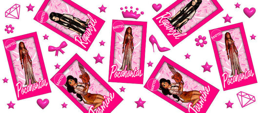 KA-8767,Pink princess glamour collection UV DTF transfer cup wrap,KA-8767