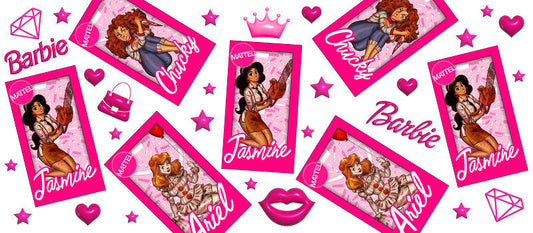 KA-8769,Pink princess beauty UV DTF transfer cup wrap,KA-8769