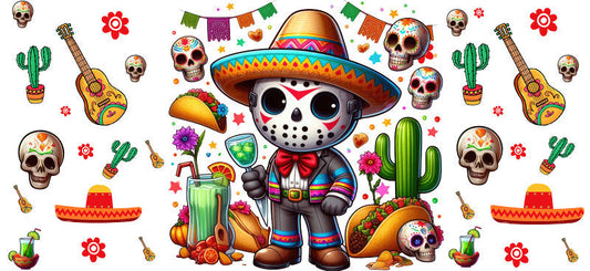 KA-8780: skeleton, family, sombrero, cactus, colorful