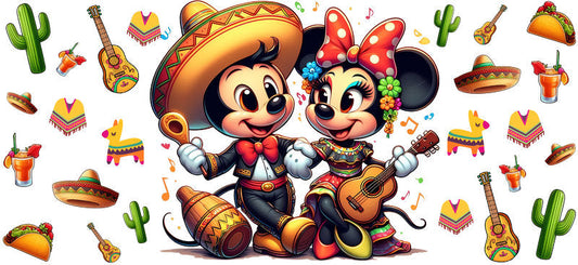 KA-8790: mouse couple, sombrero, cactus, colorful