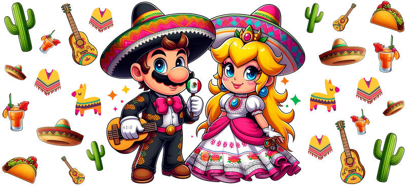 KA-8791: girl, dress, sombrero, cactus, colorful