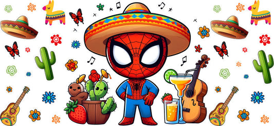 KA-8793: superhero, mask, sombrero, cactus, colorful