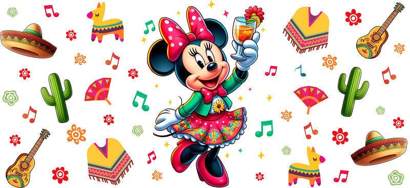 KA-8794: mouse girl, bow, sombrero, cactus, colorful