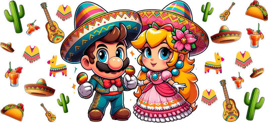 KA-8795: family, sombrero, guitar, cactus, colorful