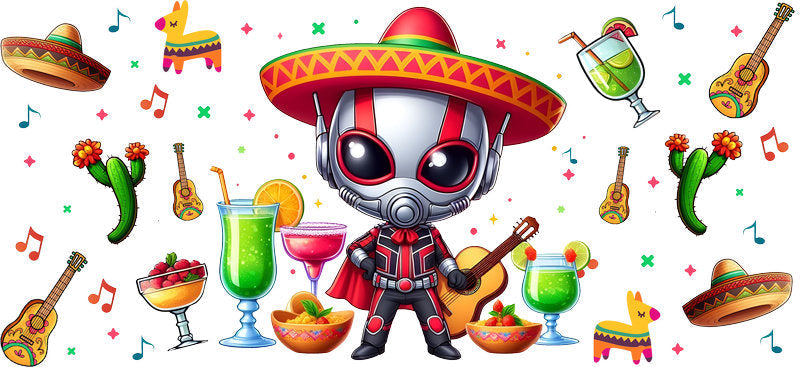 KA-8799: skeleton, sombrero, cactus, colorful