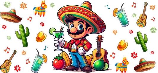 KA-8812: boy, guitar, sombrero, cactus, colorful