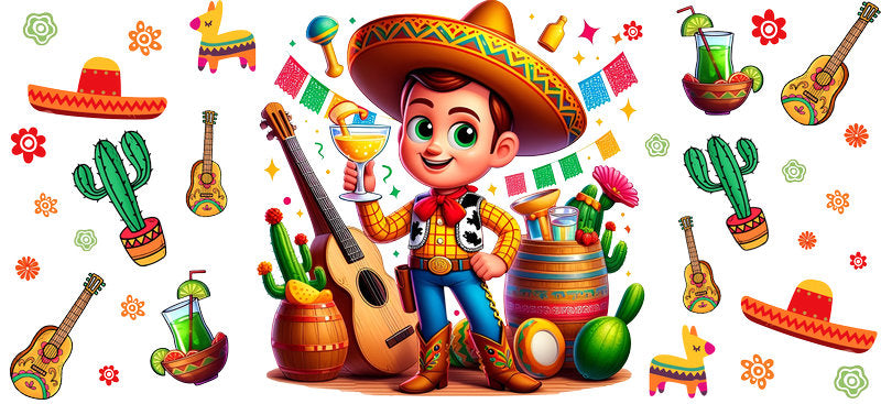 KA-8821: cowgirl, hat, cactus, colorful