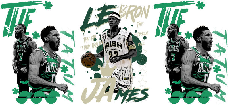 KA-8851 green basketball player collage cup wrap design