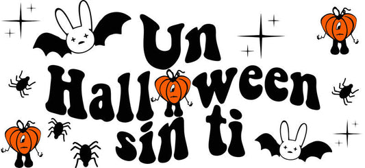 Halloween Ghost Pumpkin UV DTF Cup Wrap Transfer for 16oz Glass Can