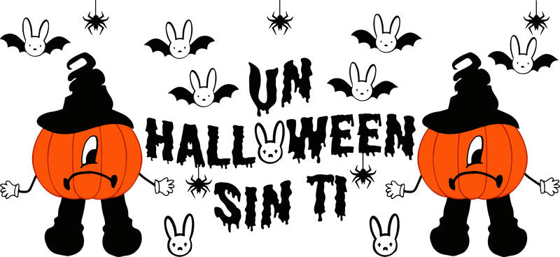 Halloween Spooky Character UV DTF Cup Wrap Transfer for 16oz Glass Can