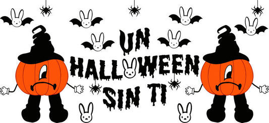 Halloween Spooky Character UV DTF Cup Wrap Transfer for 16oz Glass Can