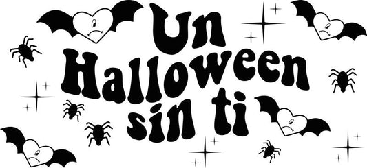 Halloween Pumpkin Bats Design UV DTF Cup Wrap Transfer for 16oz Glass Can