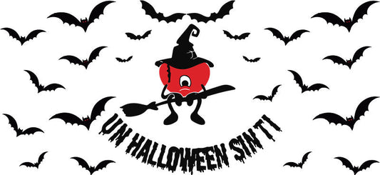 Halloween Night Character UV DTF Cup Wrap Transfer for 16oz Glass Can