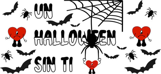 Halloween Pumpkin Web Design UV DTF Cup Wrap Transfer for 16oz Glass Can