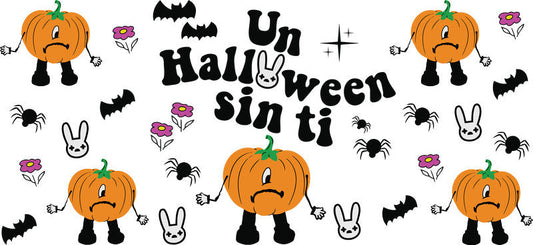 Halloween Pumpkin Night UV DTF Cup Wrap Transfer for 16oz Glass Can