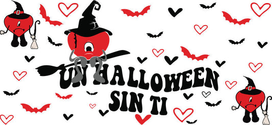 Halloween Bunny Character UV DTF Cup Wrap Transfer for 16oz Glass Can