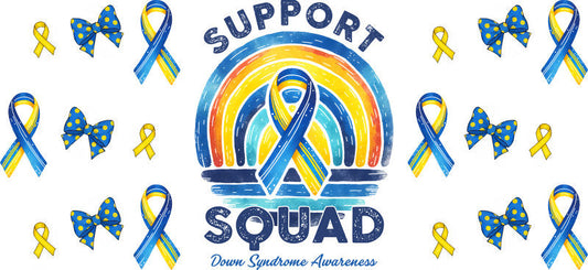Support Squad Awareness Ribbon Design for 16oz Glass
