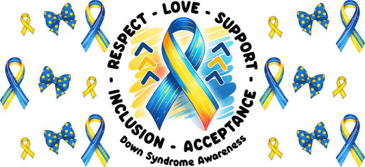 Teach Love Hope Inspire Inspirational Ribbon on 16oz Glass