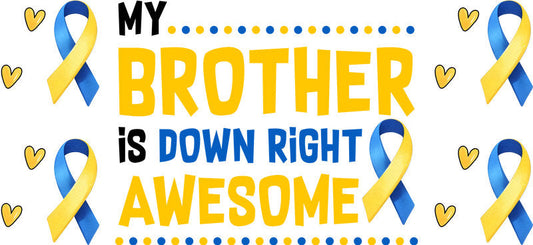Brother is Awesome Ribbon Design for 16oz Libbey Glass