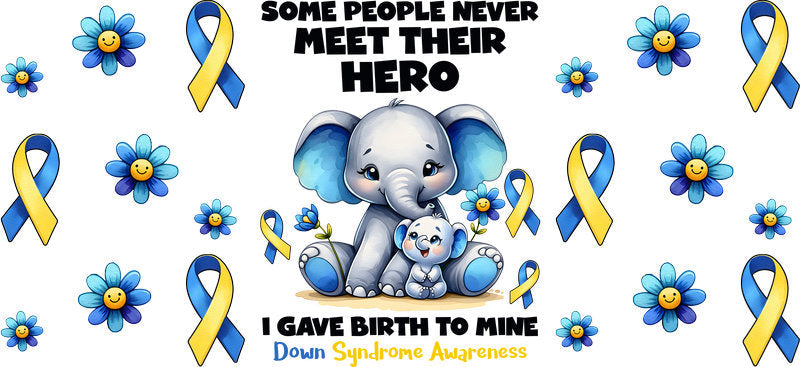 Hero Elephant Awareness Graphic on 16oz Glass Can