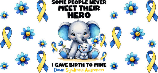 Hero Elephant Awareness Graphic on 16oz Glass Can